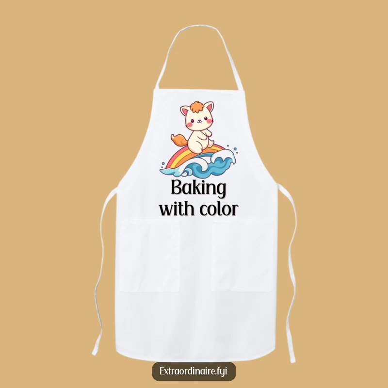 Chef's Funny Rainbow Animal Apron - Cheerful Kitchen Wear for Happy Cooks