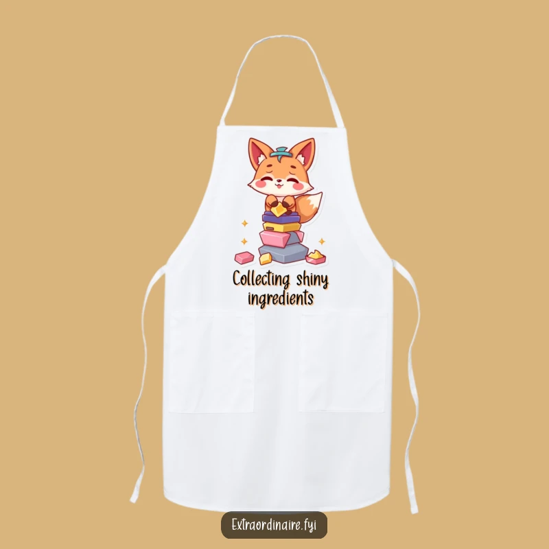Funny Fox Apron: Kitchen Mischief with Shiny Objects - Hilarious Chef Gift