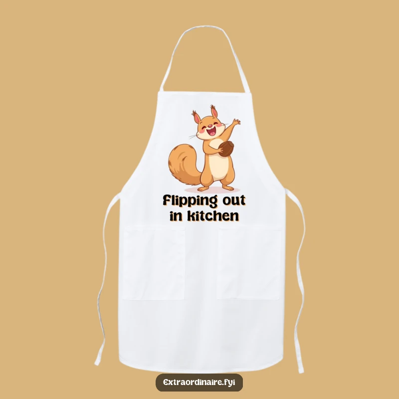 Funny Squirrel Flip Apron: Kitchen Acrobatics, Nutty Fun!