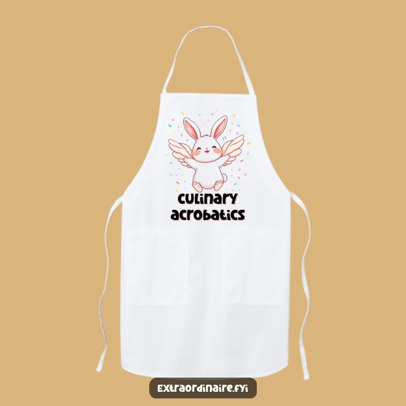 Funny Angel Rabbit Apron: Cook with Joyful Wings and Confetti Fun