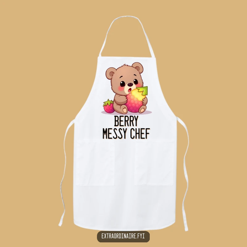 Funny Bear Cub Berry Apron: Cook with Hilarious Surprise