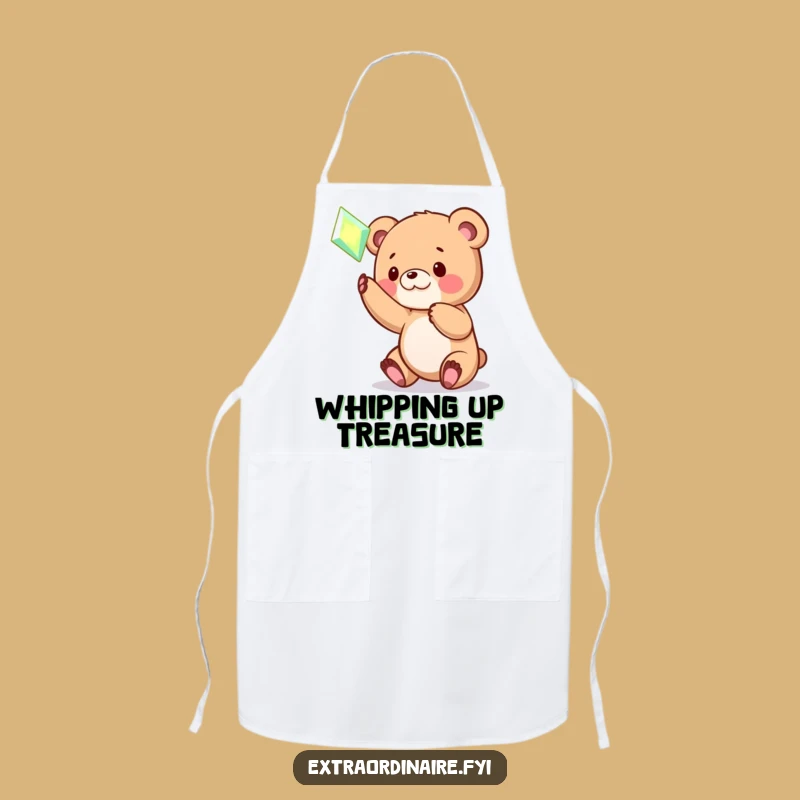 Funny Bear Cub Gem Apron: Cook with Playful Sparkle and Joy
