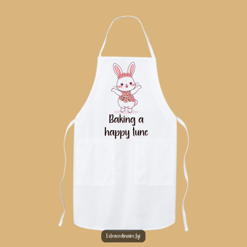 Funny Dancing Rabbit Garland Apron - Cook Up Fun in the Kitchen