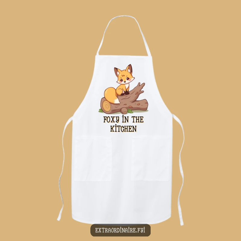 Funny Fox Log Pose Apron: Cook with Woodland Grace, Practical Funny Gift!