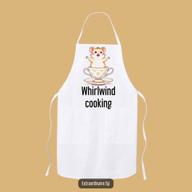 Funny Hamster Teacup Spin Apron - Chef Pet Character Kitchen Fun