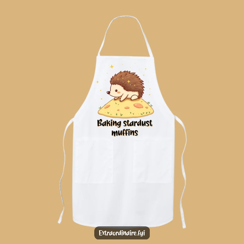 Funny Hedgehog Stardust Apron: Magical Rolling Critter Kitchen Wear, Perfect Funny Gift
