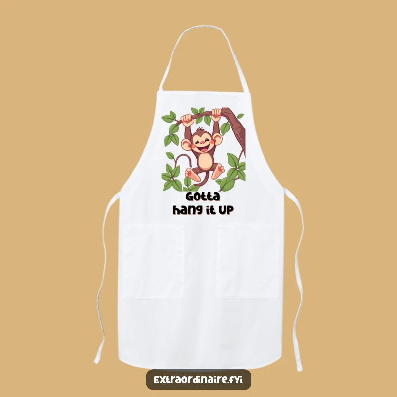 Funny Monkey Apron: Hilarious Swinging Primate Kitchen Wear, Perfect Funny Gift