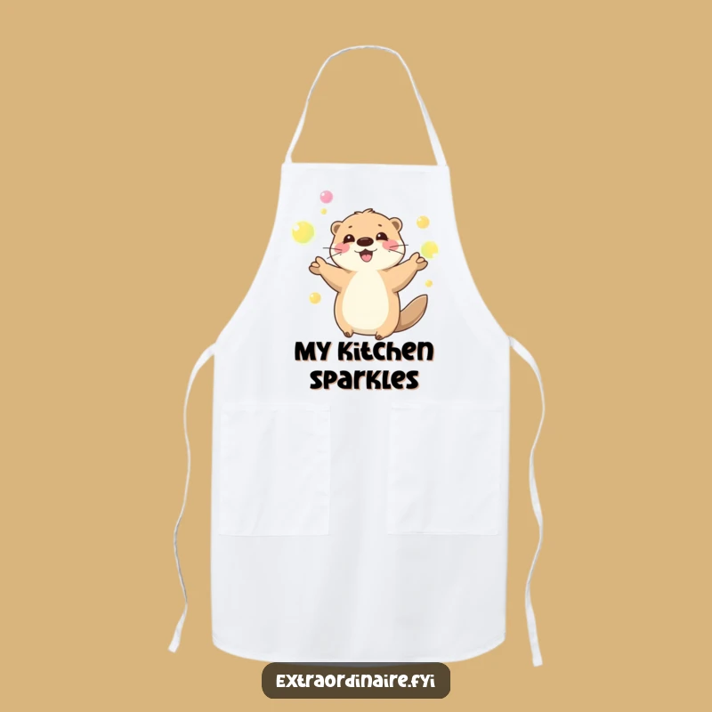 Funny Otter Juggling Apron - Cook with Playful Charm and Joy