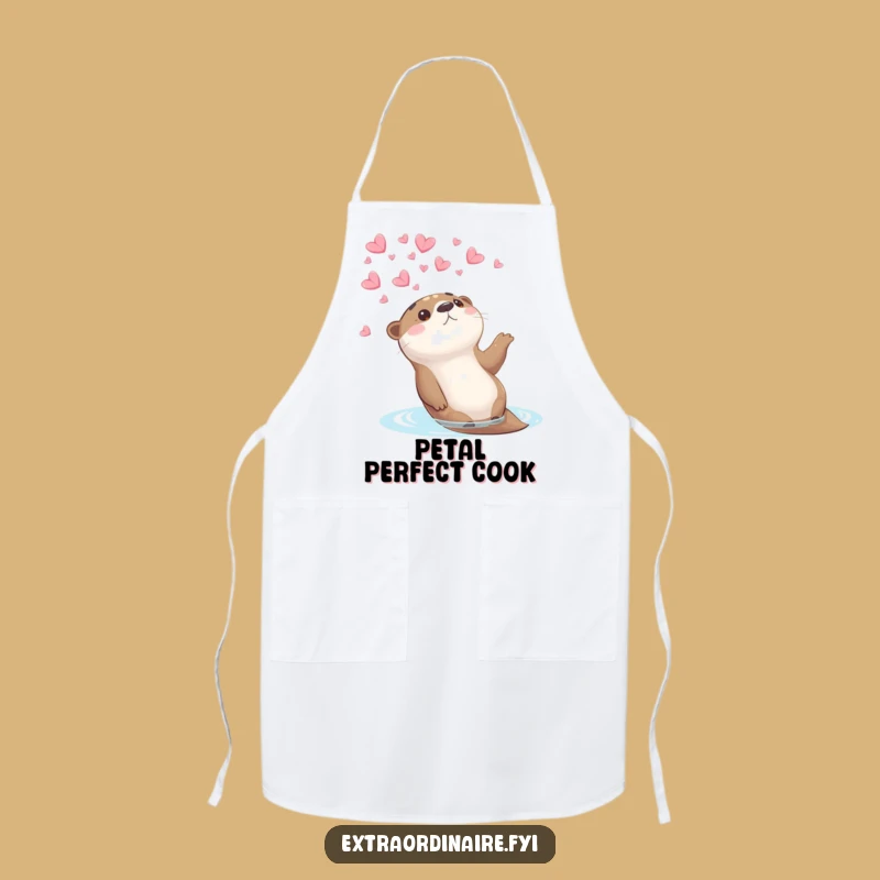 Funny Otter Petal Apron: Cook with Whimsical Charm