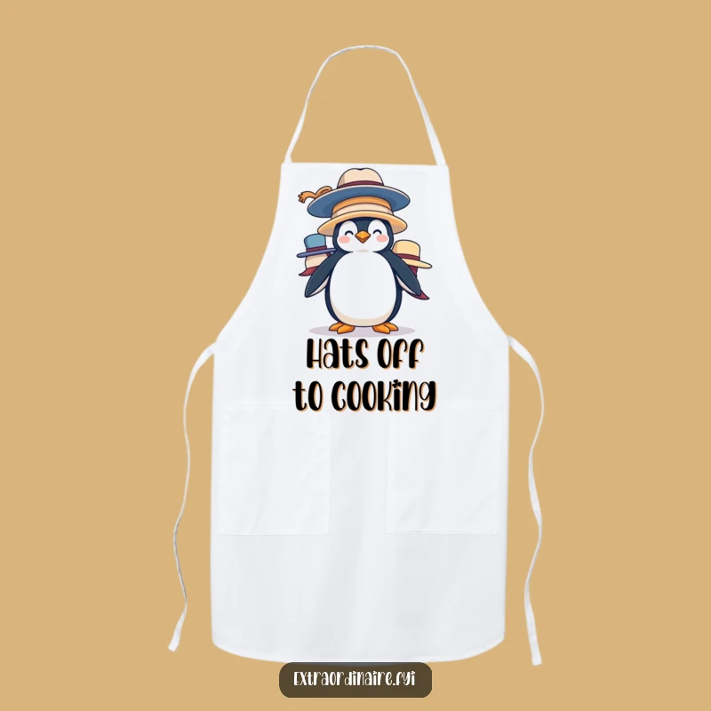 Funny Penguin Hat Stack Apron: Kitchen Silliness for the Humorous Cook