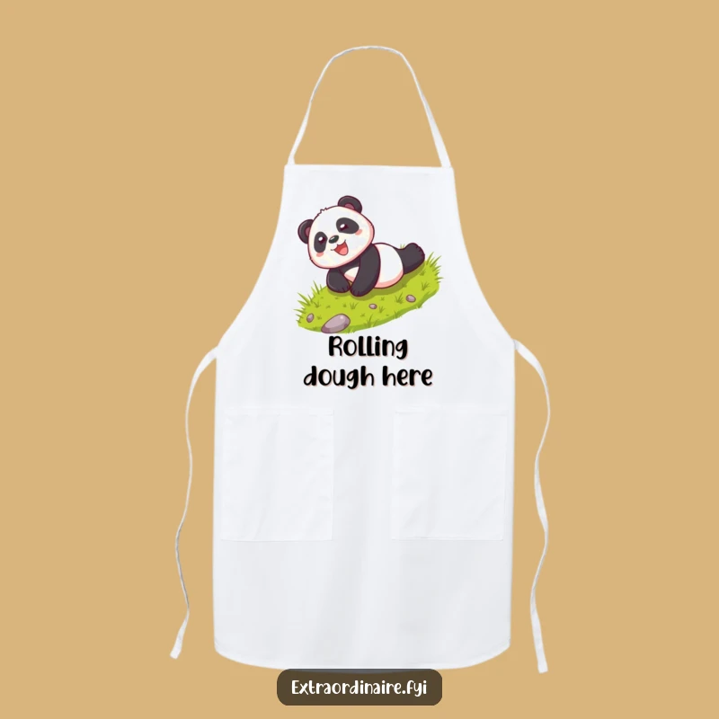 Funny Playful Panda Rolling Apron: Cook with Glee and Humor Gift