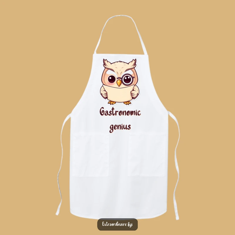Funny Professor Owl Apron: Cook with Wisdom and Hilarious Flair