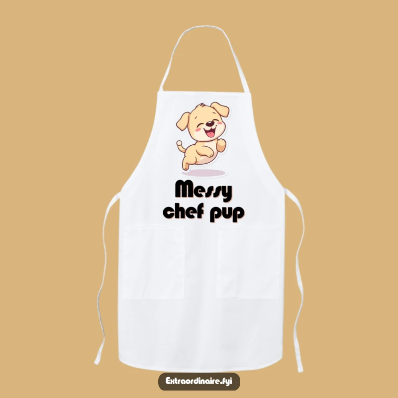 Funny Puppy Giggling Apron - Cook with Playful Cheer