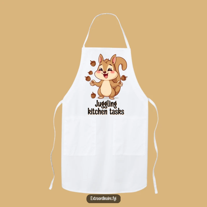 Funny Squirrel Juggling Apron - Cook with Focused Cheer
