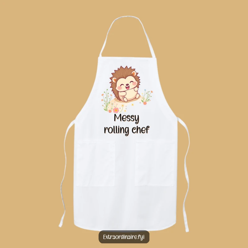 Funny Hedgehog Apron - Kitchen Critter Flower Cooking Wear Gift