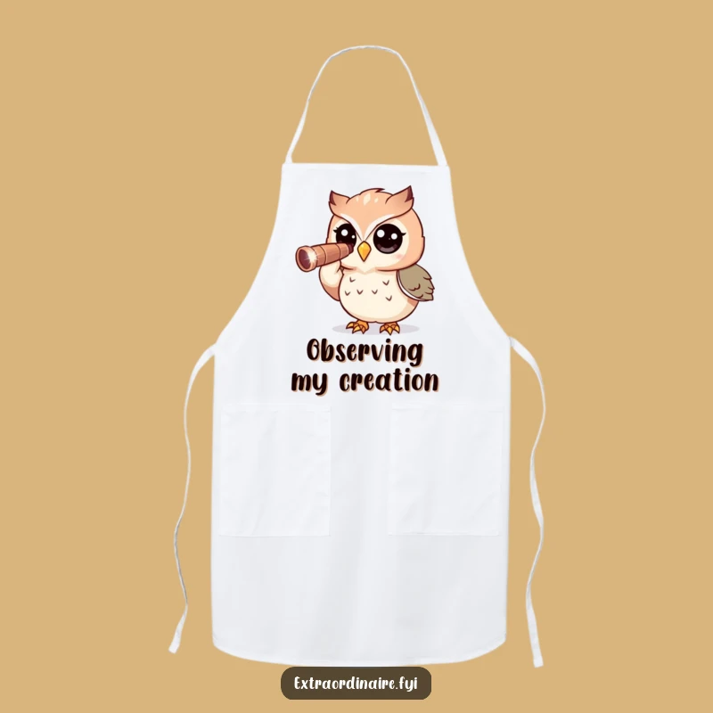 Funny Owl Apron: Kitchen Stargazing - Hilarious Chef Gift