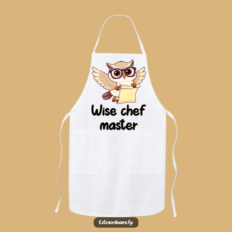 Funny Chef Owl Scholar Apron: Cook Up Some Laughs in the Kitchen