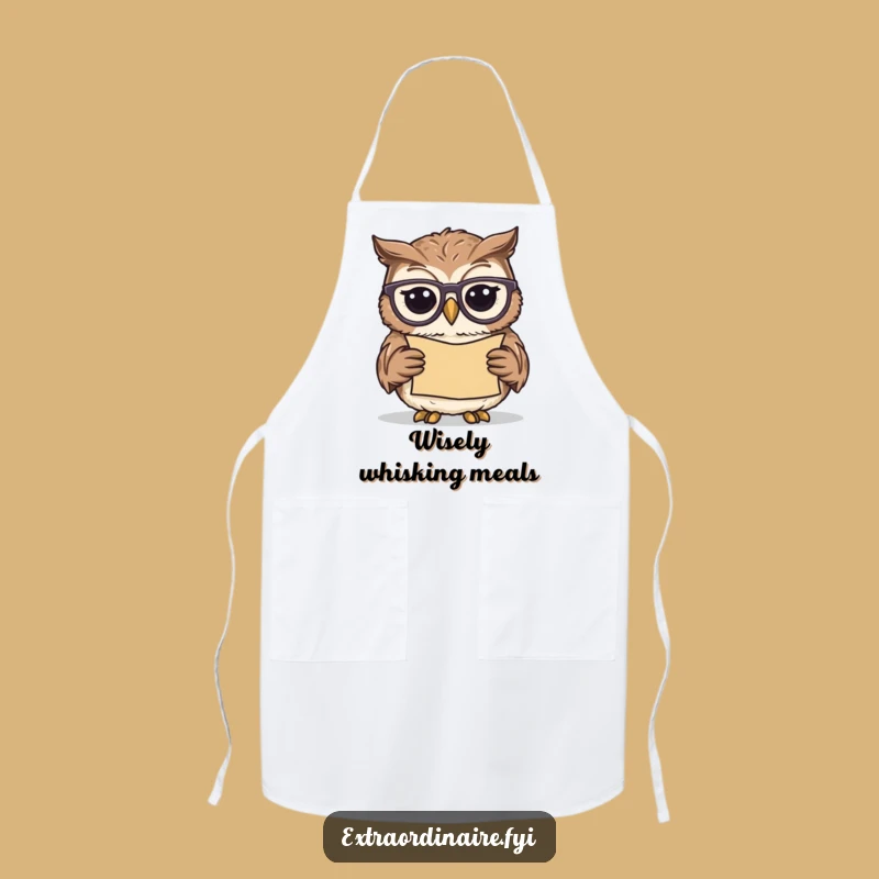 Funny Owl Scholar Apron: Cook with Wisdom & Humor in the Kitchen