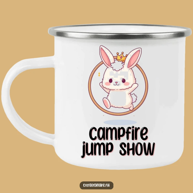 Adventure Funny Bunny Crown Hoop Camping Mug: Your Regal Companion