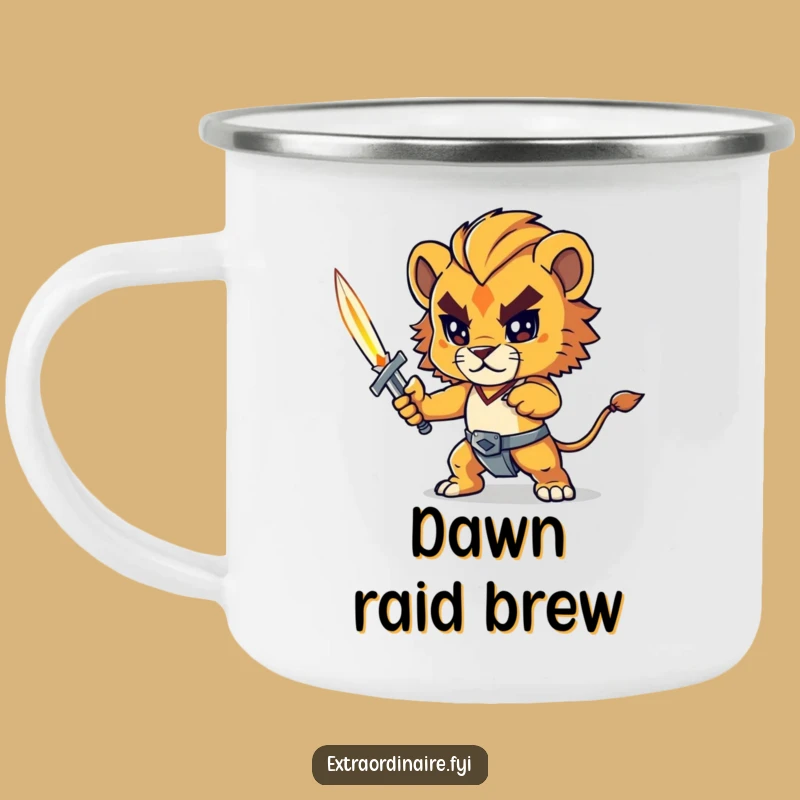 Funny Lion Cub Camping Mug: Adventure Fuel for Brave Explorers