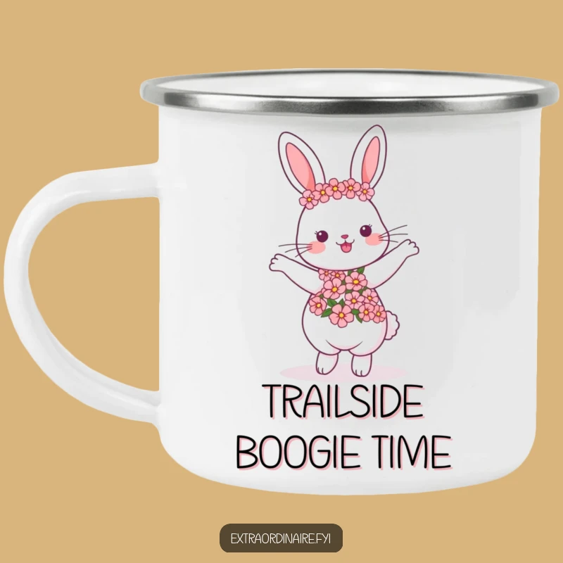 Durable Funny Dancing Rabbit Garland Camping Mug - Campfire Cheer