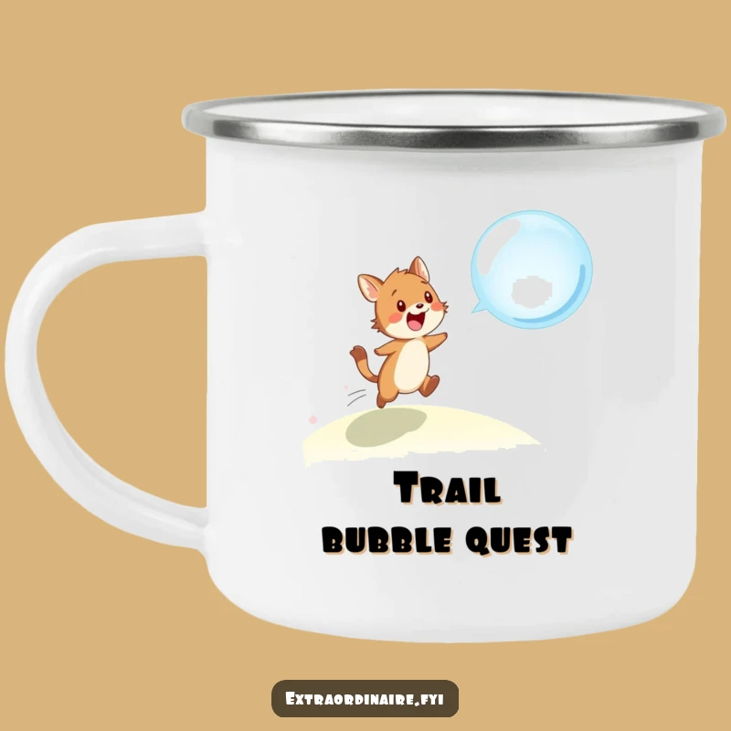 Funny Animal Bubble Chase Camping Mug - Adventure & Whimsy for Outdoor Fun