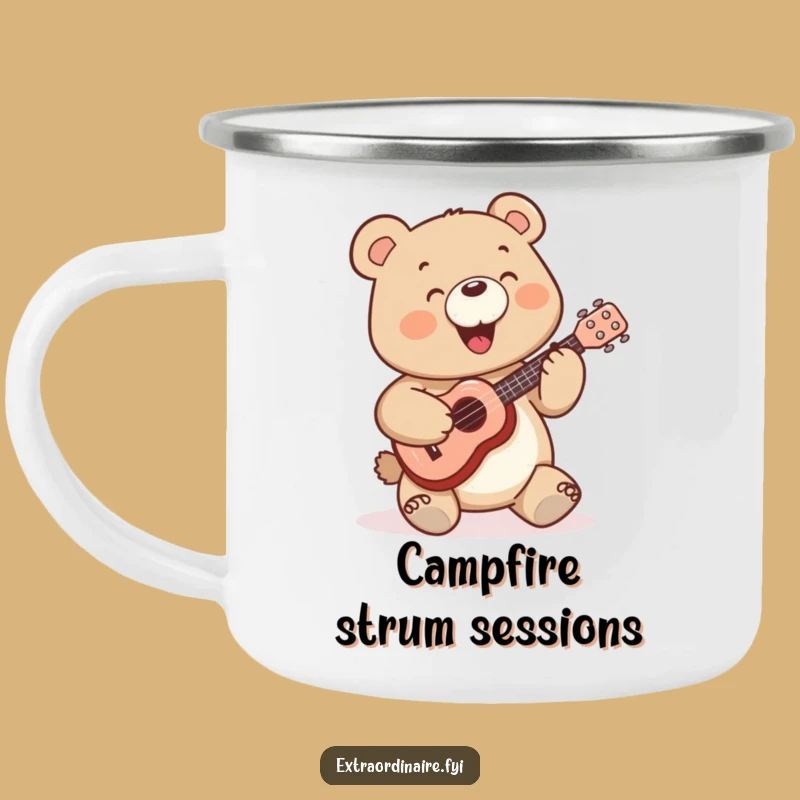 Funny Bear Camping Mug: Campfire Melodies - Adventure Music Gift