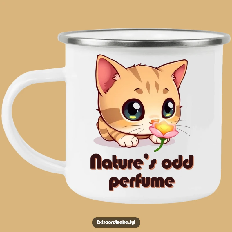 Funny Cat Camping Mug: Curious Bloom, Glowing Forest, Durable Funny Gift
