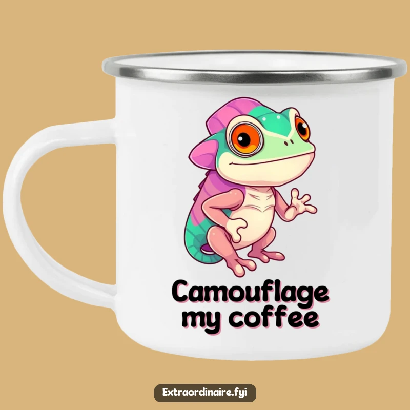 Funny Chameleon Color Camping Mug - Your Companion for Vibrant Adventures