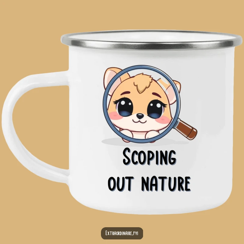 Funny Curious Animal Camping Mug: Explore with Enthusiasm Funny Gift
