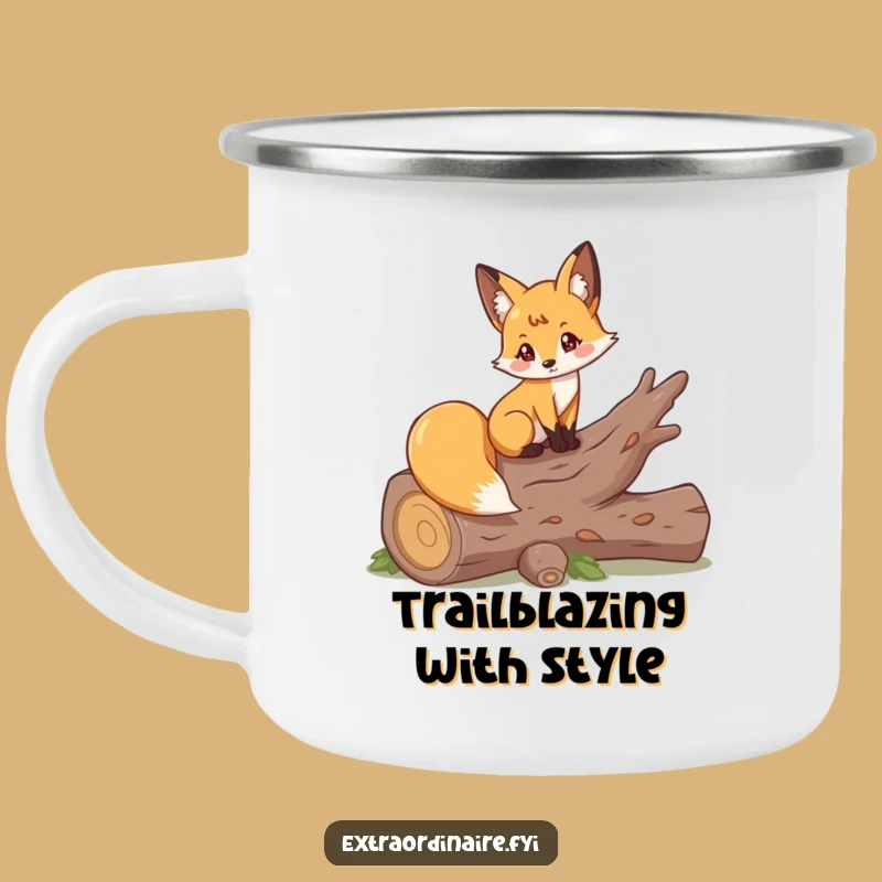 Funny Fox Log Pose Camping Mug: Woodland Sips, Rugged Funny Gift!