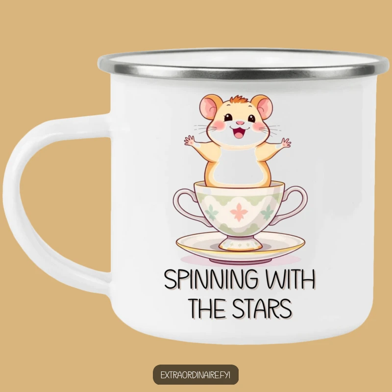 Funny Hamster Teacup Spin Camping Mug - Durable Outdoor Fun Cup