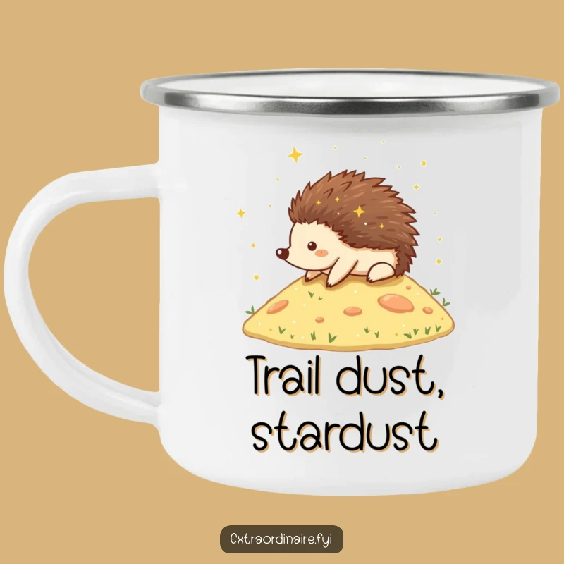 Funny Hedgehog Stardust Camping Mug: Magical Rolling Critter Cup, Perfect Outdoor Gift