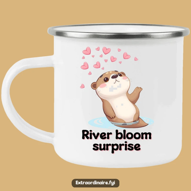 Funny Otter Petal Camping Mug: Outdoor Dreams & Humor
