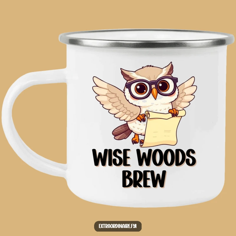 Funny Outdoor Owl Scholar Camping Mug: Adventure and Wit