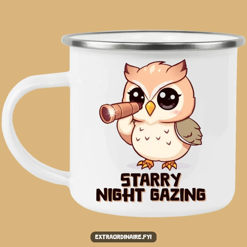 Funny Owl Camping Mug: Night Sky Exploration - Adventure Gift