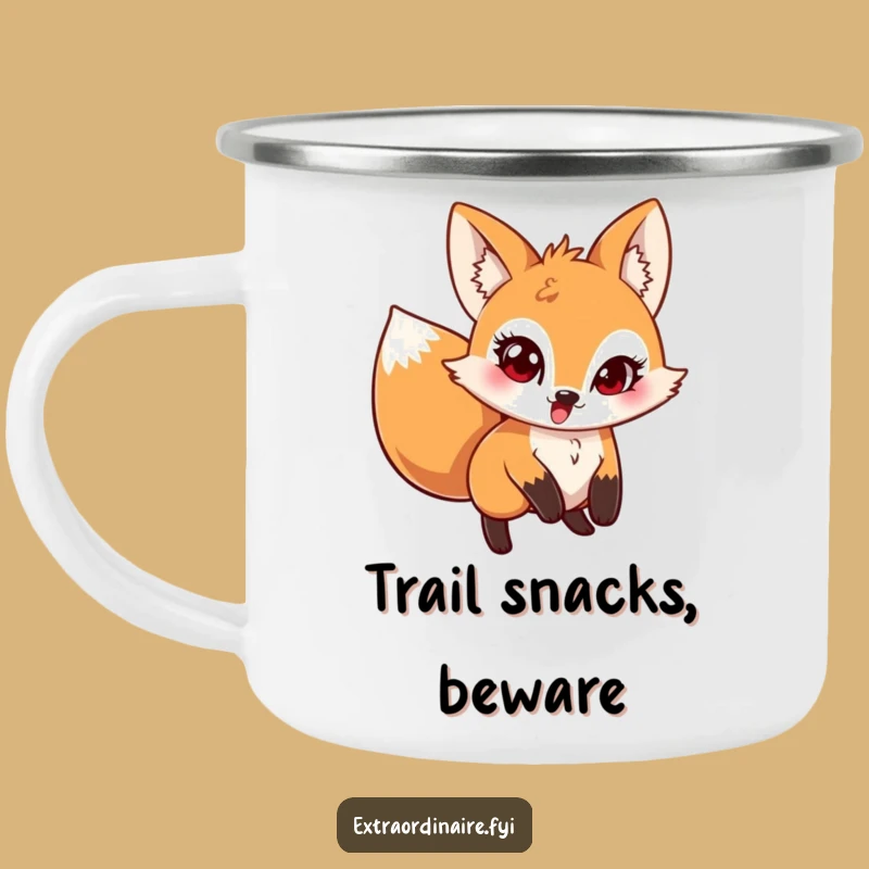 Funny Pouncing Fox Camping Mug: Mischievous Critter Cup, Perfect Outdoor Gift