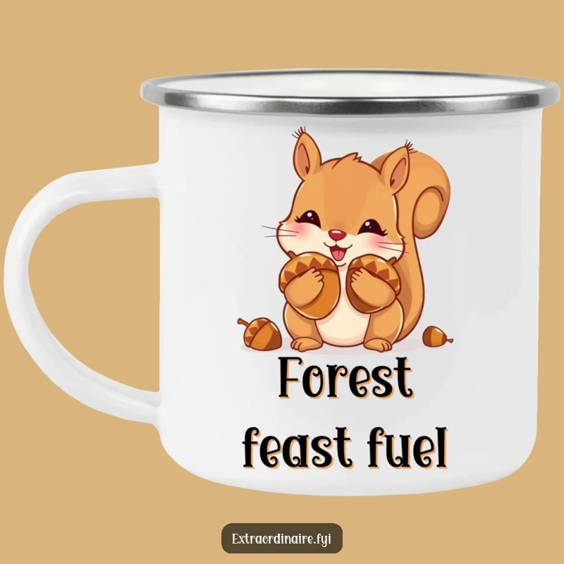 Funny Squirrel Camping Mug: Acorn Stash, Forest Fun, Durable Funny Gift