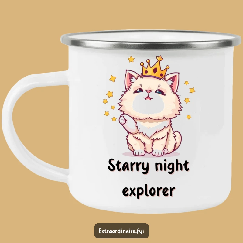 Funny Juggling Cat Camping Mug, Your Royal Companion Outdoors