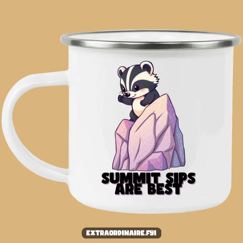 Funny Badger Mountain Camping Mug: Adventure Fuel for the Determined Outdoors