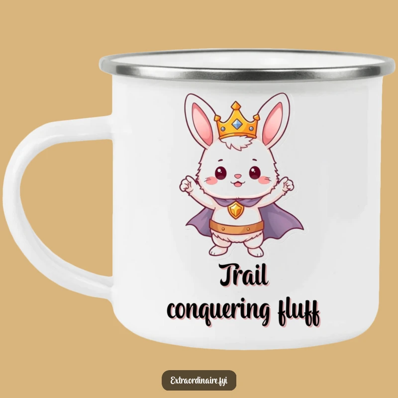 Funny Bunny Hero Camping Mug - Brave Your Adventures with Royal Warmth