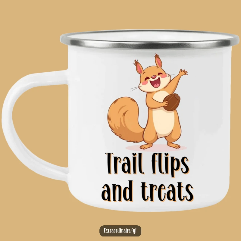 Funny Squirrel Flip Camping Mug: Fuel Your Adventures with Nutty Energy