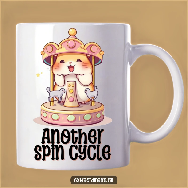 Funny Hamster Carousel Mug: Magical Whimsy Gift for Joyful Moments