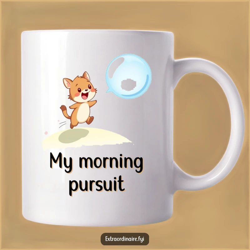 Funny Animal Chasing Bubble Mug Gift - Playful Pet Coffee Cup for Joyful Mornings