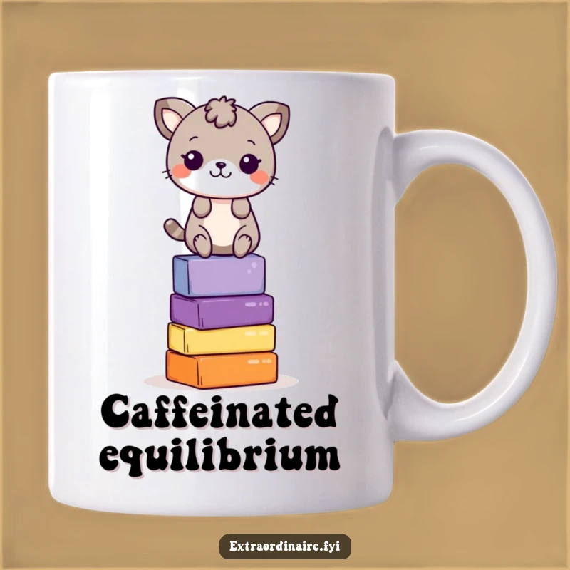 Funny Balancing Animal Mug: Playful Character Achieves Fun Funny Gift