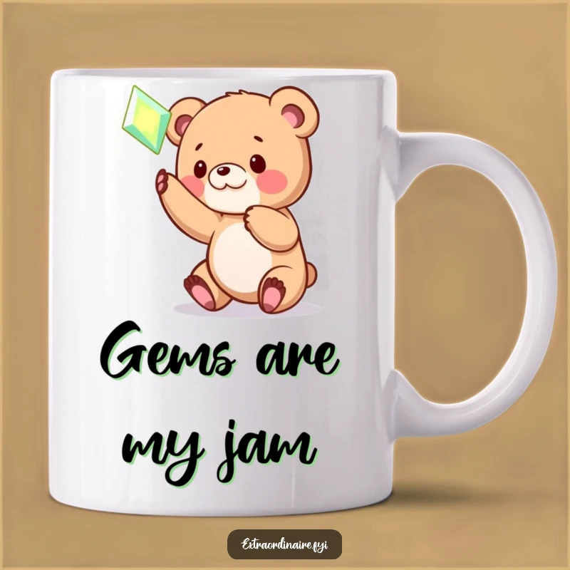 Funny Bear Cub Gem Hunt Mug: Playful Adventure Gift for Treasure Lovers