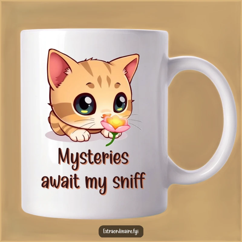 Funny Cat Flower Mug: Curious Eyes, Glowing Bloom, Perfect Funny Gift
