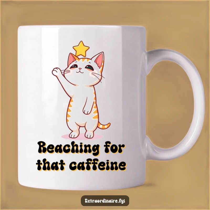 Funny Curious Cat Mug - Reach for Dreams with Hilarious Charm