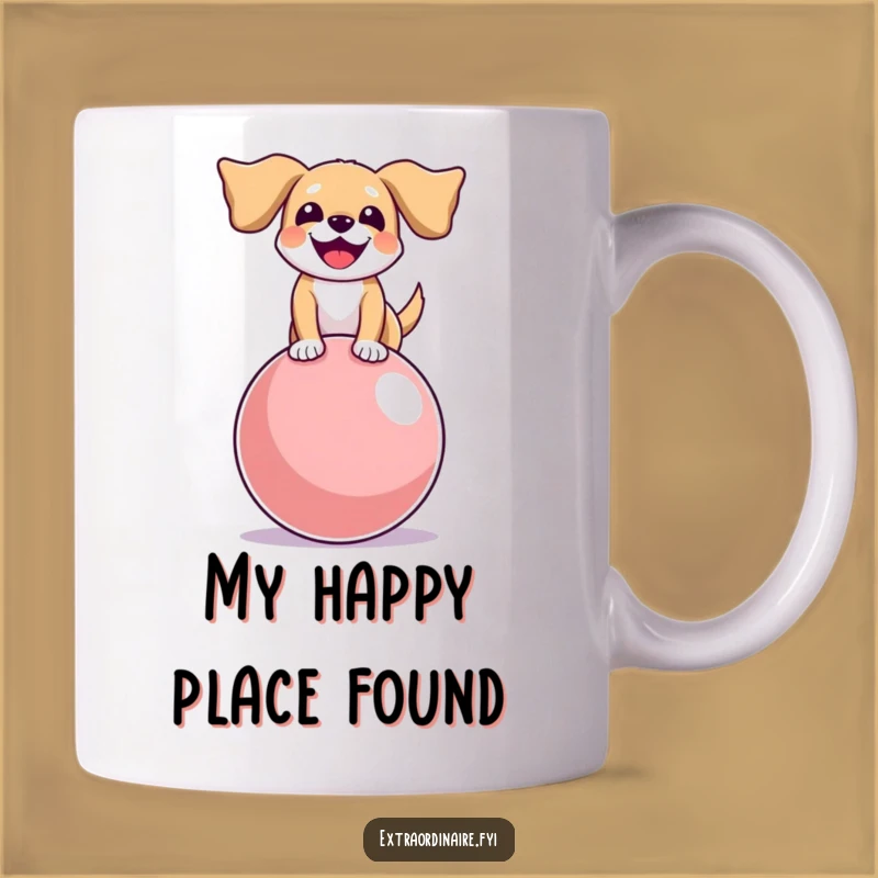 Funny Dog Ball Mug: Joyful Balance, Floppy Ears, Perfect Funny Gift