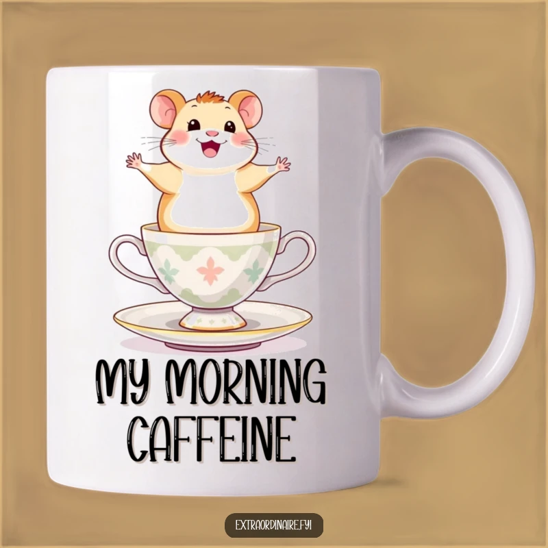 Funny Hamster Teacup Spin Mug - Exhilarated Pet Character Gift